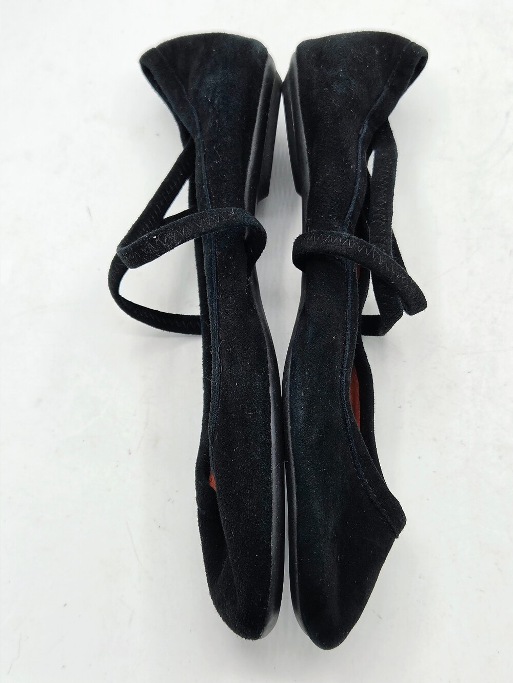 Jeffrey Campbell XSTER Black Suede Ballet Flats Cross Strap Mary Jane Womens 7.5 - Picture 8 of 16